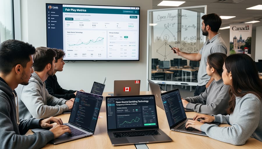 University students working together on computer programming project in campus lab