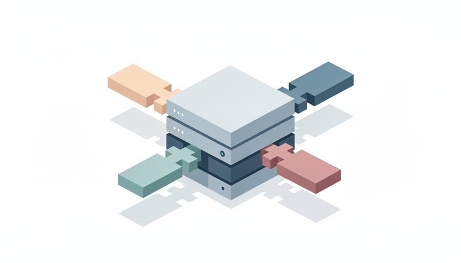 Hands holding interlocking puzzle-like wooden blocks symbolizing extensibility in server software.